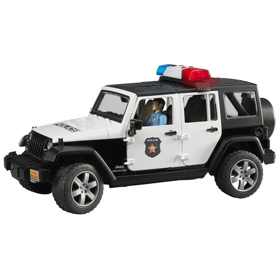 jeep wrangler rubicon con poliziotto luci e suoni scala 1:16 Bruder - 1