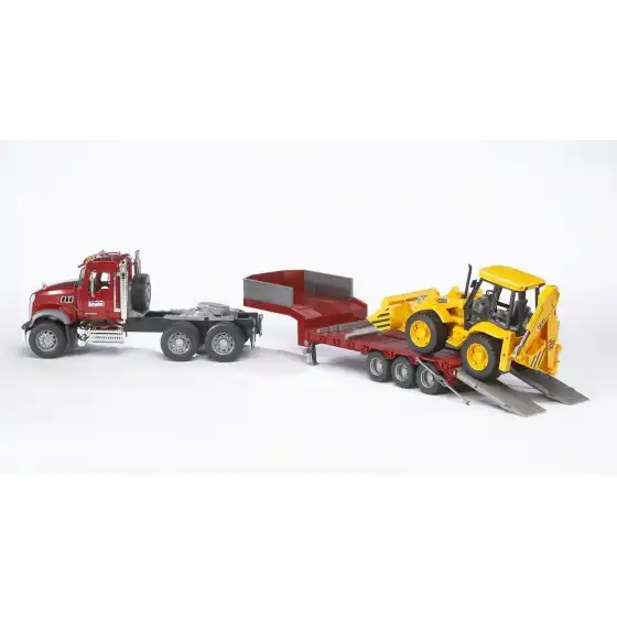Camion con scavatore Mack e JCB BC Scala 1:16 Bruder - 2