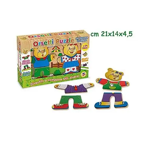 Wooden Puzzle Game 2 Bears 24 pieces Teorema - 1