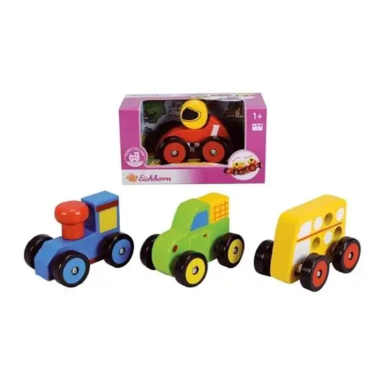 Macchinina Automobilina In Legno Con Ruote Libere Assortito Eichhorn - 1