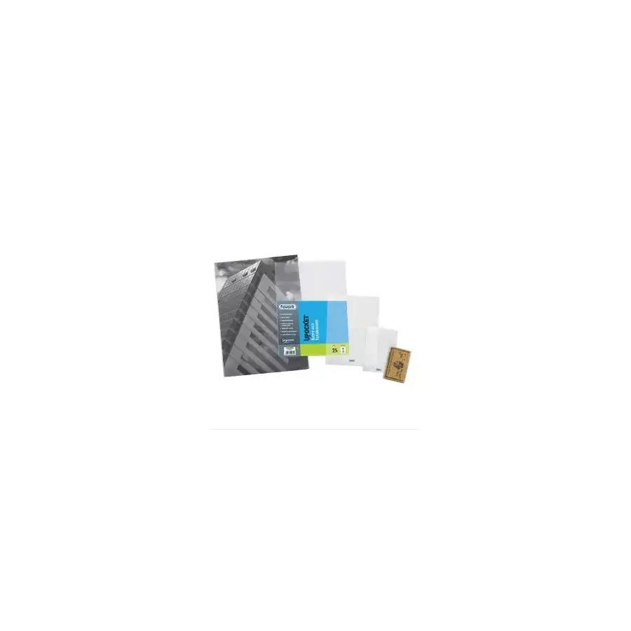 Favorit Buste senza foratura Upocket trasparente  22x30 cm 100460101 2 confezioni da 25 Buste Originale - 1