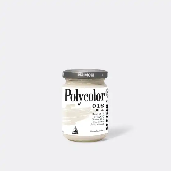 Acrylic Jar Maimeri Polycolor 1220018 Titanium White 140 ml Maimeri - 1