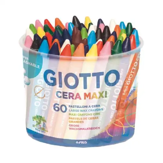 Giotto Cera Maxi  519200 Per la classe Barattolo 60 pz Fila - 1
