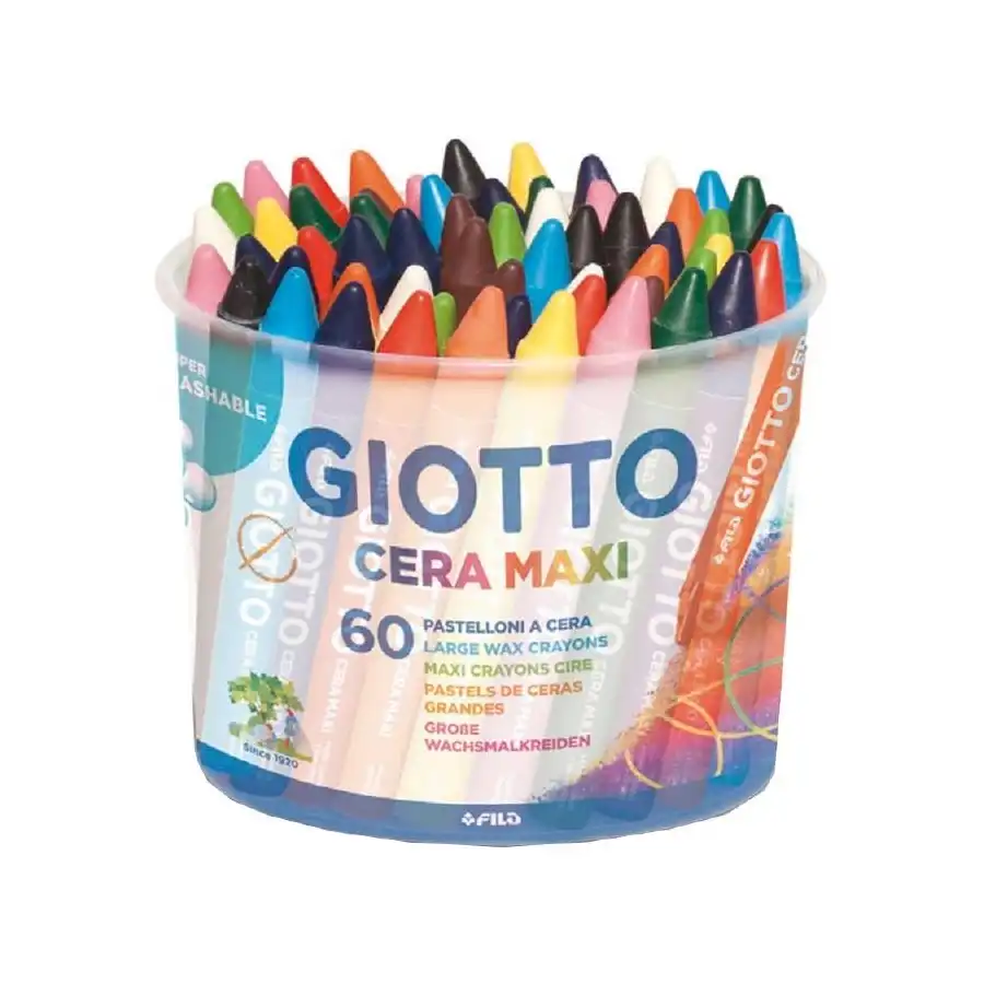 Giotto Cera Maxi  519200 Per la classe Barattolo 60 pz Fila - 1