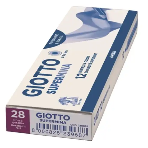Giotto Supermina 239028 - Matite Colorate - Rosso Geranio - Conf. 12 pz Fila - 2