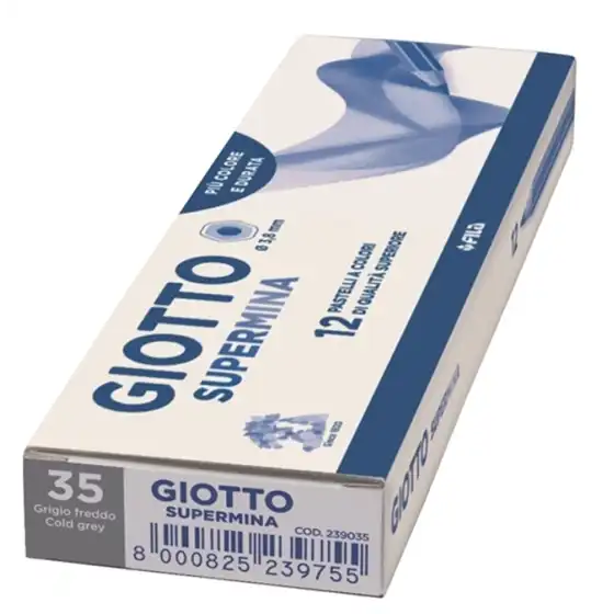 Giotto Supermina 239035  - Matite Colorate - Grigio Freddo- Conf. 12 pz Fila - 2