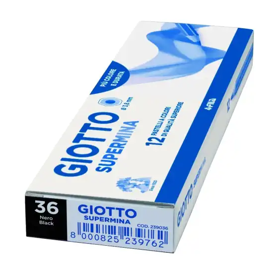 Giotto Supermina 239036   - Matite Colorate - Nero - Conf. 12 pz Fila - 2