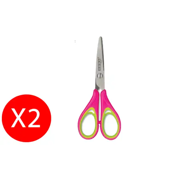 Arda Forbici Soft Ergonomica Acciaio Inox Colori Assortiti 15cm 2 Pezzi Originale - 1