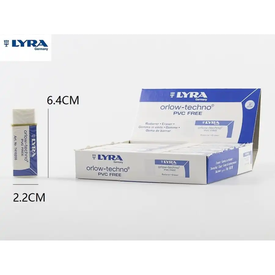Lyra  L7410200  Gomma Orlow-techno PVC free - 62x22x12 mm - Confezione 20 gomme Originale - 1