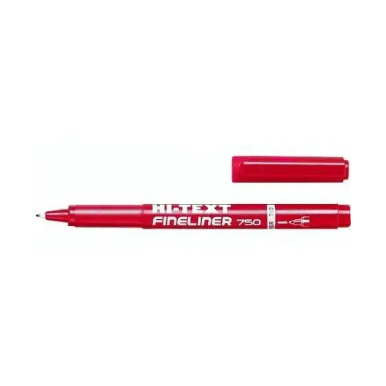 Etafelt  HI-TEXT - Penna Punta Sintetica Fineliner 750 - Rosso - 1 mm - Conf. 12 pz Etafelt - 1