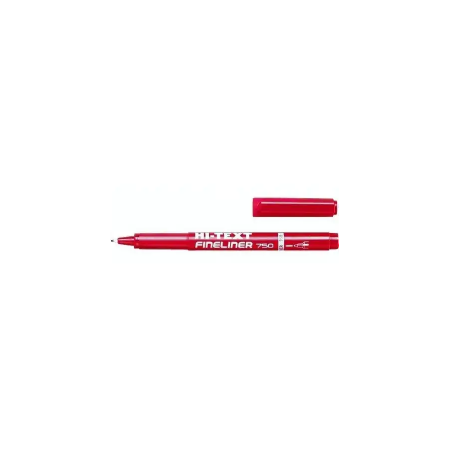 Etafelt  HI-TEXT - Penna Punta Sintetica Fineliner 750 - Rosso - 1 mm - Conf. 12 pz Etafelt - 1