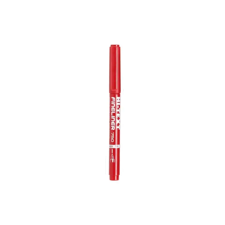 Etafelt  HI-TEXT - Penna Punta Sintetica Fineliner 750 - Rosso - 1 mm - Conf. 12 pz Etafelt - 3