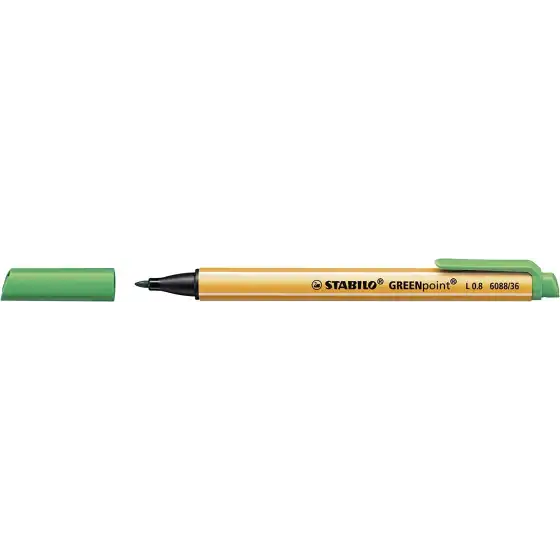 Stabilo - Penna con punta in fibra GREENpoint - 0,8mm - Verde - Conf. 10 pz Stabilo - 5