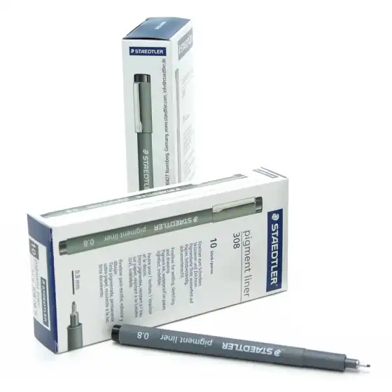 Staedtler -  Pigment liner 308 08-9  Penna a punta sottile - 0,08mm - Conf. 10 pz Staedtler - 3