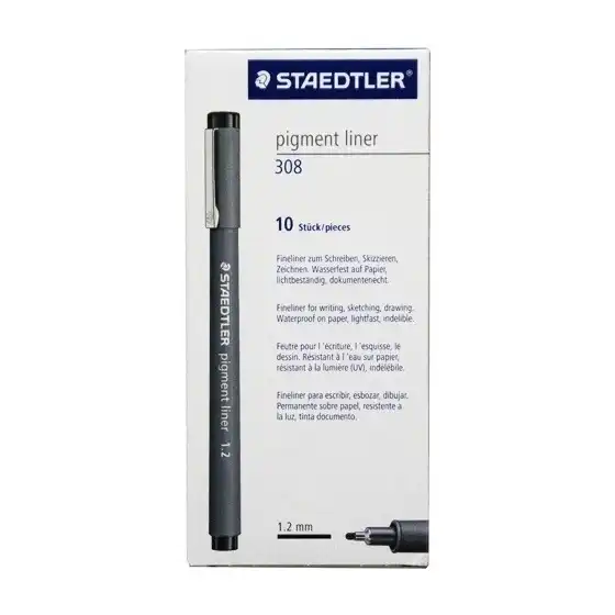 Staedtler -  Pigment liner 308 121-9 Penna a punta sottile - 1,2mm - Conf. 10 pz Staedtler - 3