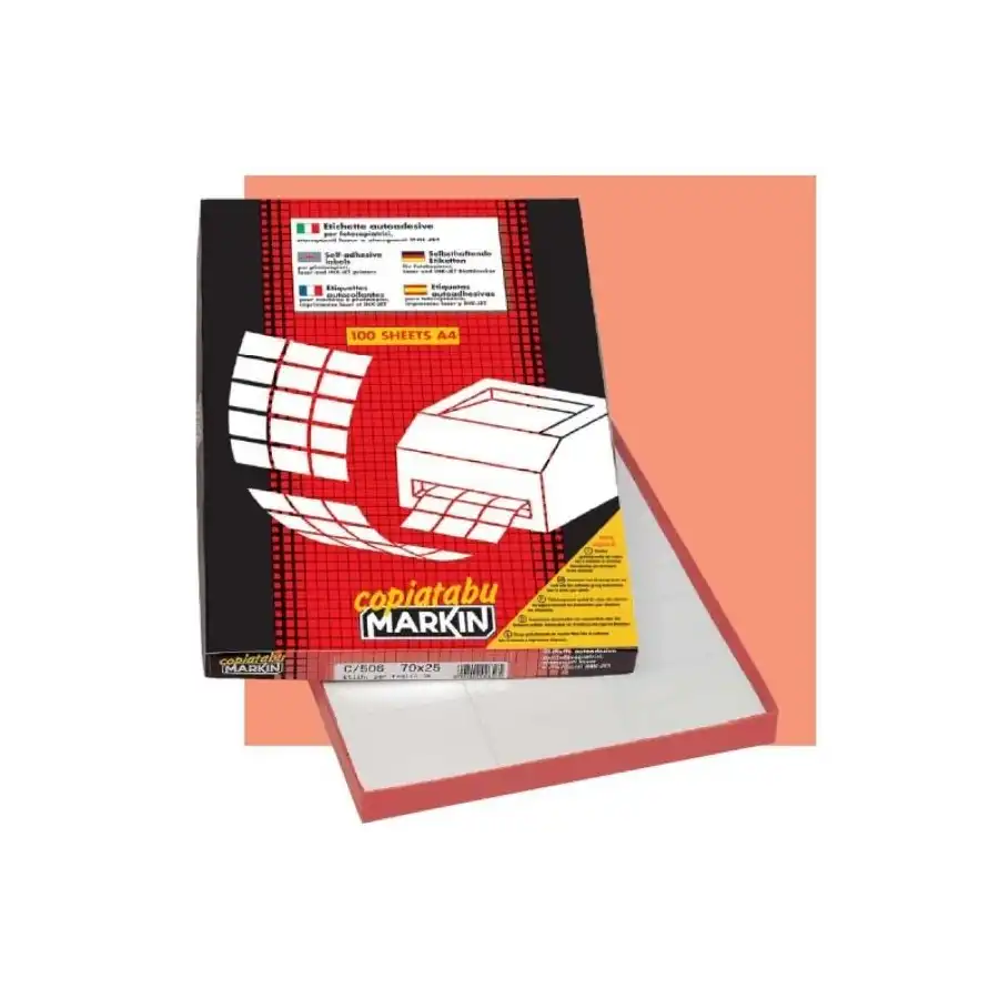 Etichette Autoadesive Bianche Su Foglio A4 210x148mm 200 Etichette Markin - 1