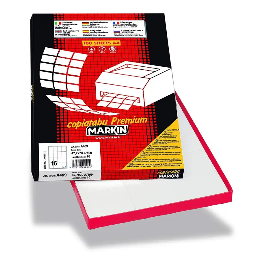 Etichette Autoadesive Bianche Su Foglio A4 35x23,5mm 7200 Etichette Markin - 1