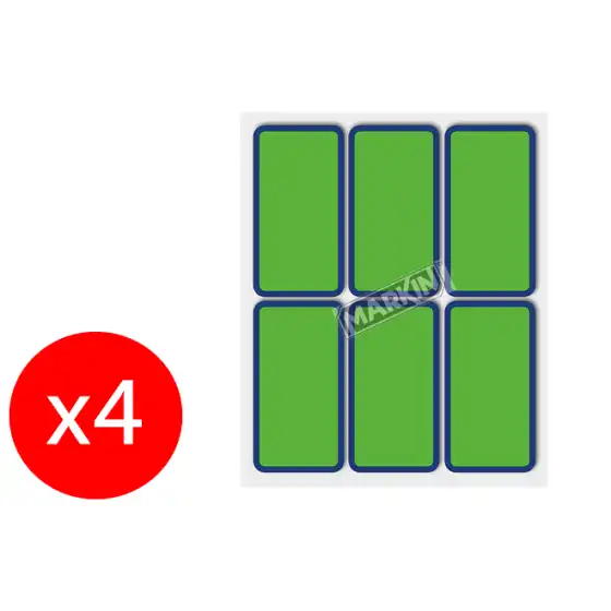 Markin Etichette Bordate Autoadesive Verde Fluo 70x37mm 4 Buste Da 10 Fogli Cadauna Originale - 1