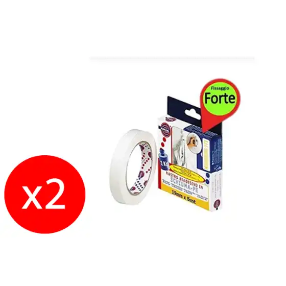 Sicad Nastro Biadesivo Fissaforte 19mm x 5m 2 Pezzi Originale - 1