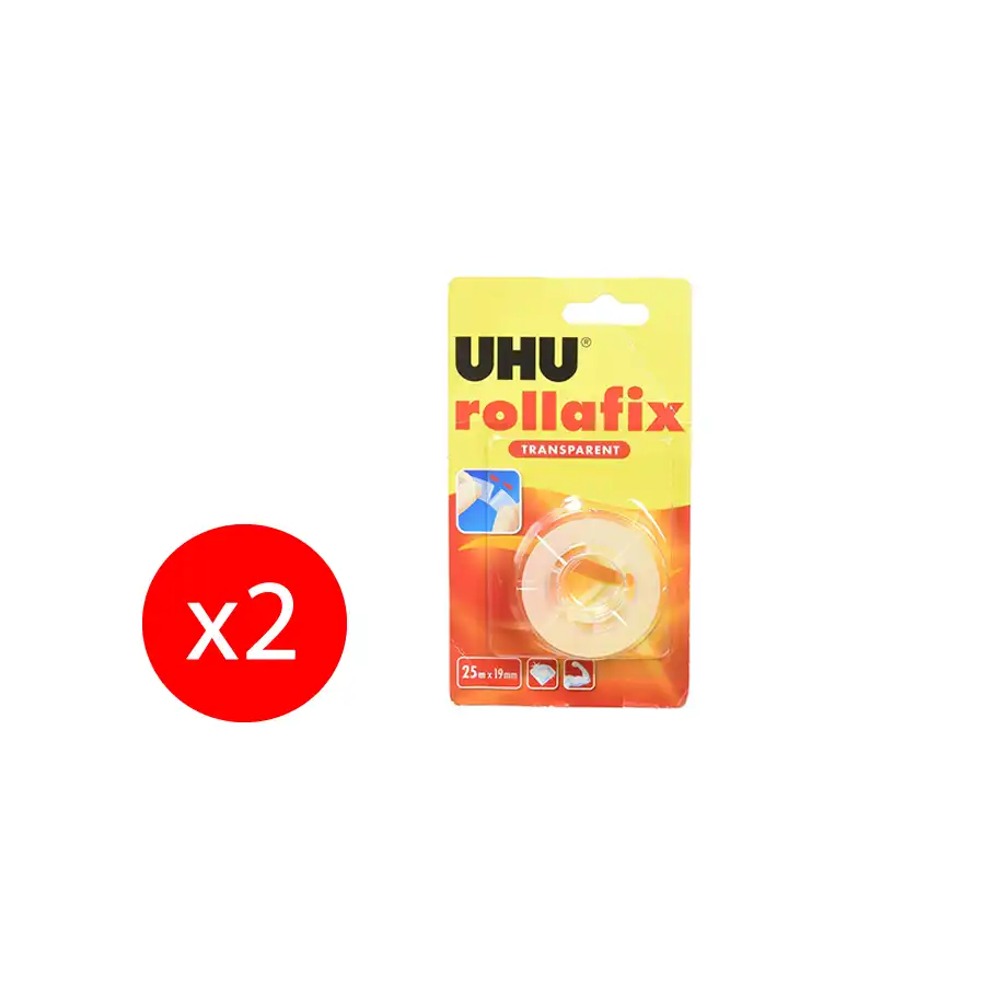 UHU Ricarica per Nastro Adesivo Trasparente Rollafix 19mm X 25m 2 Pezzi Originale - 1