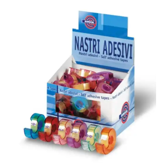 Nastro adesivo 19mm x 25m Espositore da 34 pezzi Colori assortiti Sicad - 1