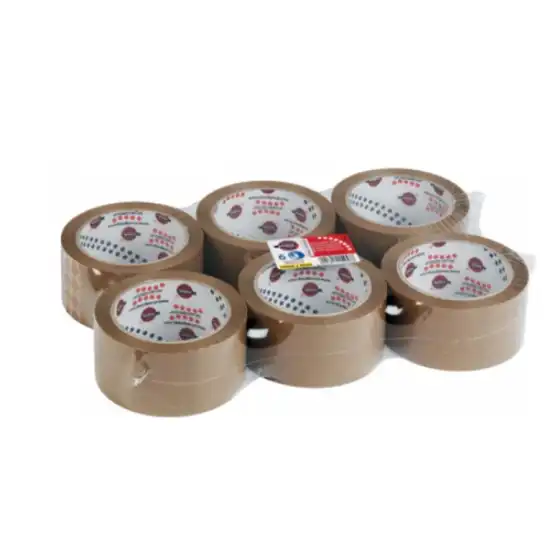 Nastro Adesivo da Imballo in PP Avana 50mm x66m Confezione da 6 Pezzi Sicad - 1