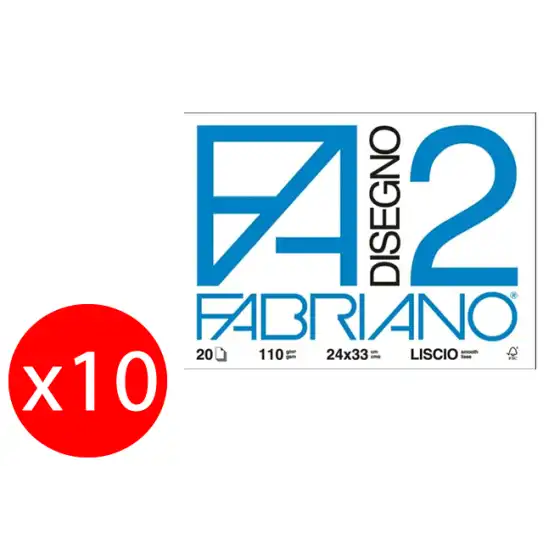 Fabriano Album F2 240x330mm 110g / m2 20 smooth sheets pack of 10 pieces Originale - 1