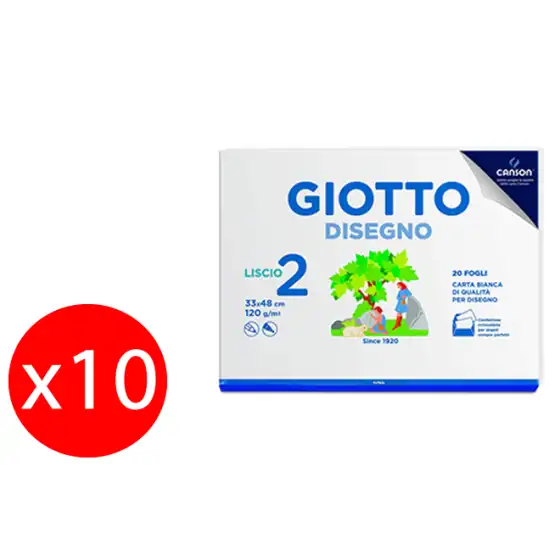 Fila Album Giotto Disegno F2 12 Fogli Lisci 330x480mm 120g/Mq Confezione da 10 Pezzi Originale - 1