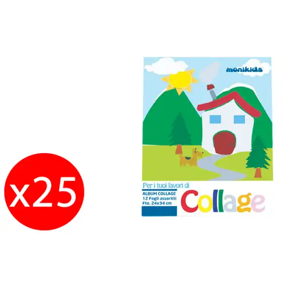 A.N.S. International Album per collage 12 fogli assortiti 240x340mm Confezione da 25 Pezzi Originale - 4