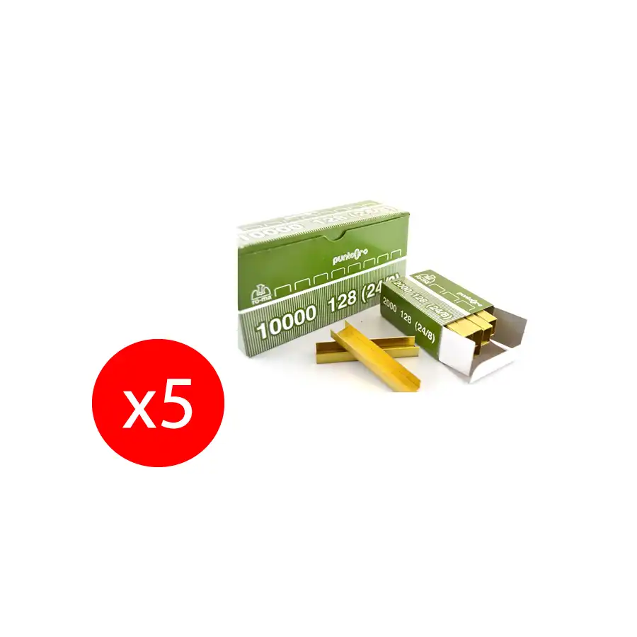 Punti Cucitrici E Spillatrici acciaio/oro 24/8 5 Confezioni da 2.000 Punti Romeo Maestri - 1