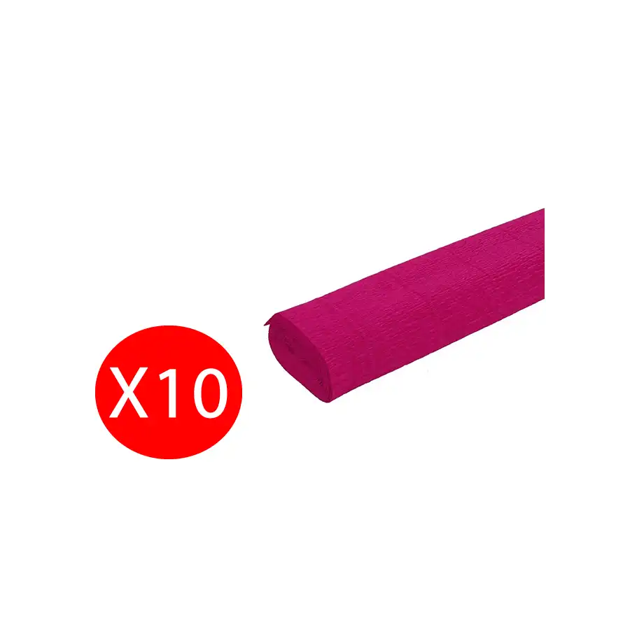 Carta crespa decorativa fucsia 60g/mq 50x250cm 10 Rotoli Saul Sadoch - 1