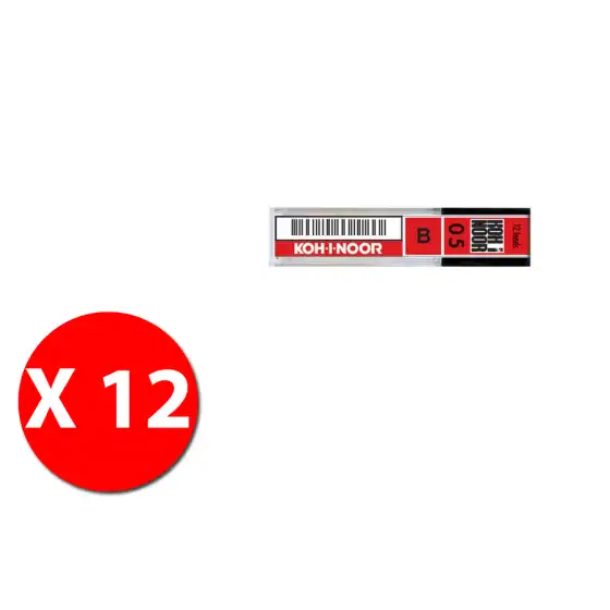 KOH-I-NOOR - Astuccio 12 mine B  0,5mm - 12 Astucci da 12 pezzi Koh-I-Noor - 2