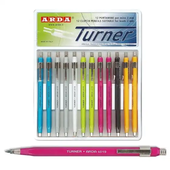 Arda - Portamine TURNER 4019 -  2 mm in cartella da 12 pz - Colori Assortiti Arda - 1