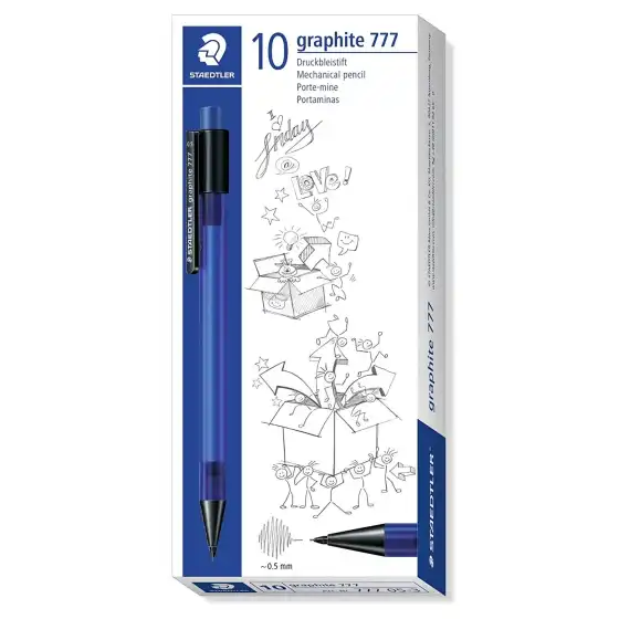 Staedtler 05-3 graphite 777 Portamina a scatto - 0,5mm  - Blu -  Conf. 10 pz Staedtler - 2