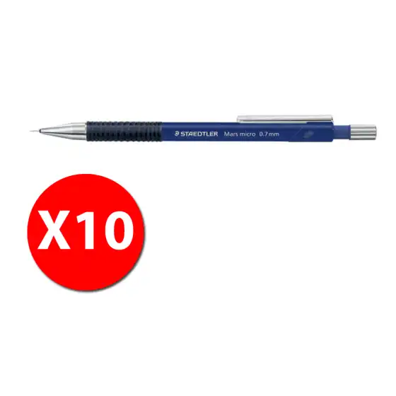 Staedtler 775 07 - Mars micro 775 Portamina a scatto - Blu - 0,7 mm - conf. 10 pz Originale - 2