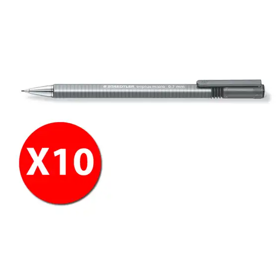 Staedtler triplus micro 774 27 Portamina a scatto di forma triangolare - 0,7mm - Grigio - B - Conf. 10 pz  Originale - 2