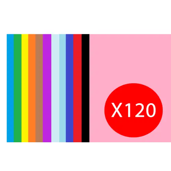 Risma Carta per stampa inchiostro/laser Formato A4 210x297mm 200 G/Mq 1 Risma 120 Fogli Colori Assortiti Picarta Fabrianese - 1