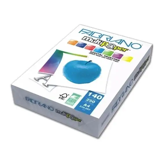 Risma Carta per stampa inkjet/laser Formato A4 210x297mm 140g/Mq 1 Risma da 250 Fogli Fabriano - 1