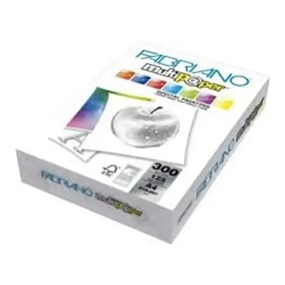 Risma Carta per stampa inkjet/laser Formato A4 210x297mm 300g/Mq 1 Risma da 125 Fogli Fabriano - 1