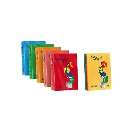Carta Colorta Le Cirque Colori Forti A4 210x297mm 80g/mq Arancio Tropico 500 Fogli Cartotecnica Favini - 1