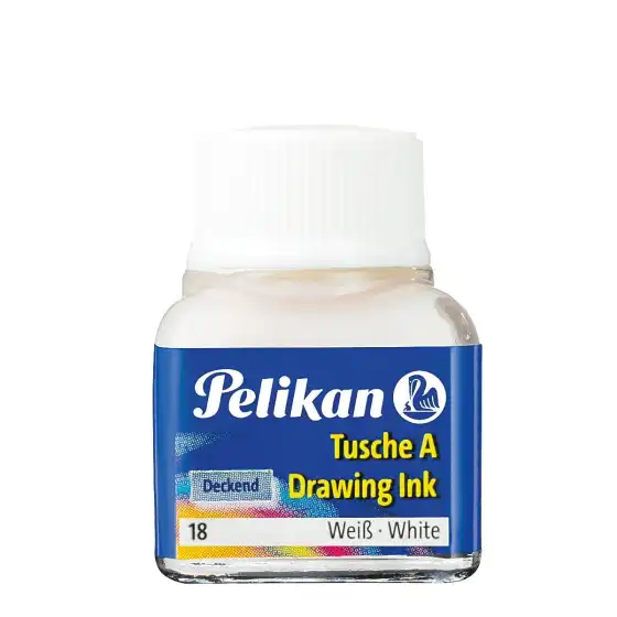 Pelikan - Tusche A drawing ink - 10 ml - White 523-18 - Pack of 10 pcs Pelikan - 2