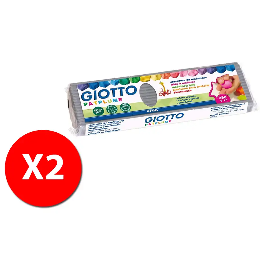 Giotto 510113 Patplume Panetto plastilina 350gr - Grigio - 2 pz Originale - 2