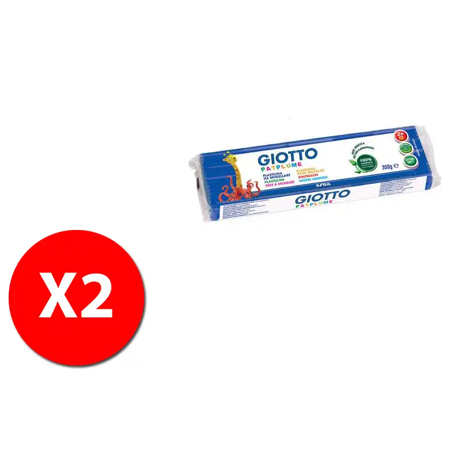 Giotto 510103 Patplume Panetto plastilina 350gr - Blu Scuro - 2 pz Originale - 2