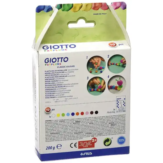 Giotto 512900 Patplume Panetto plastilina astuccio 10pz x 20gr - colori assortiti - 2 Astucci Originale - 3