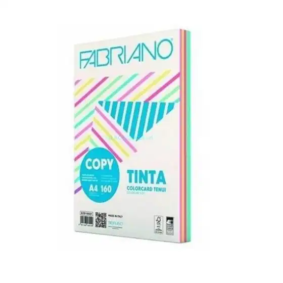 Risma Carta Copytinta 100 fogli colorati A3 297x420mm 160g/mq Mix 5 Colori Tenui Fabriano - 1