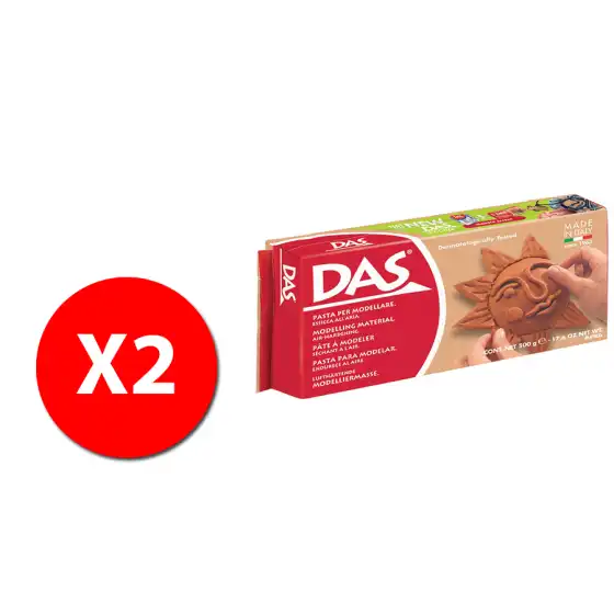 DAS 387100 Pasta per modellare - panetto 500g - Terracotta - 2 pz Originale - 2