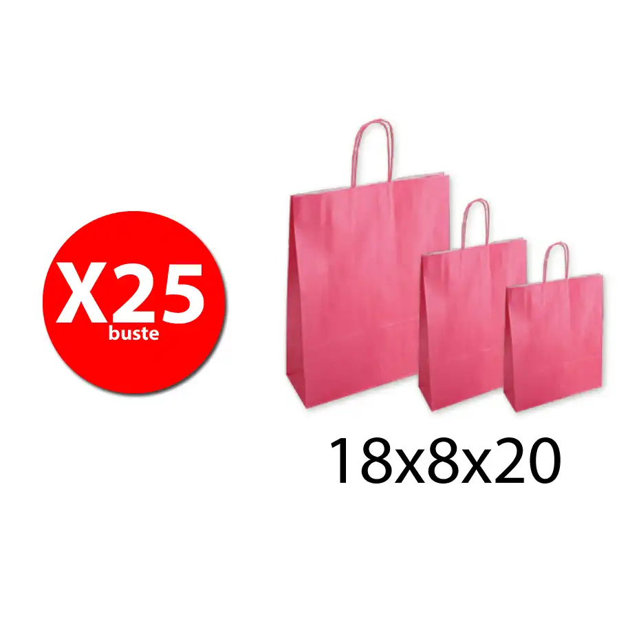 Florio Carta 30065 - Buste Perlato Fucsia - 18x8x20- Conf. 25 buste Florio - 1