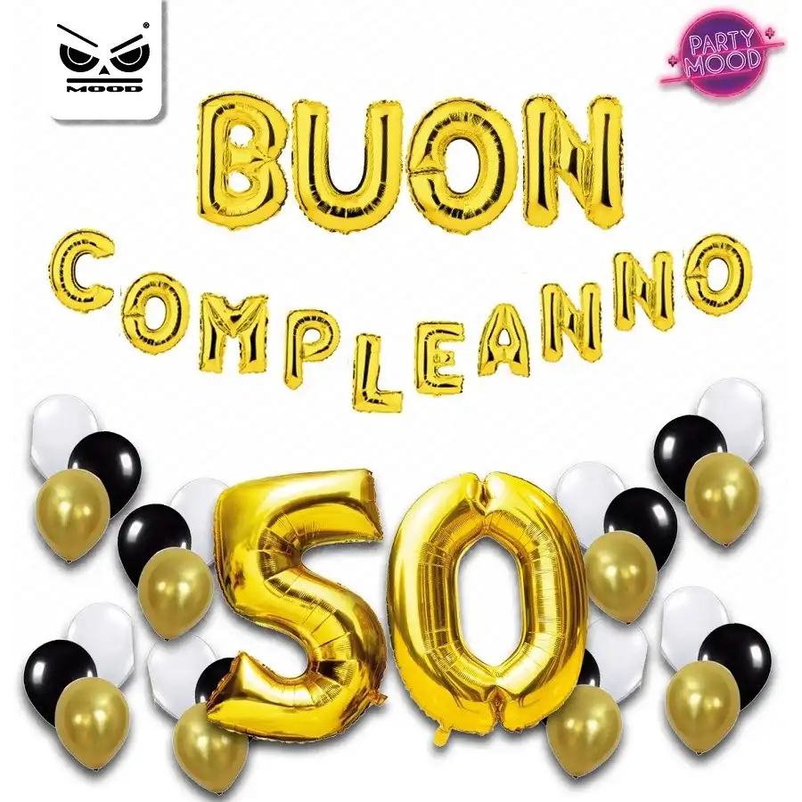 Mood ST4670 - Set 39 palloncini Buon compleanno 50 anni Mood - 1