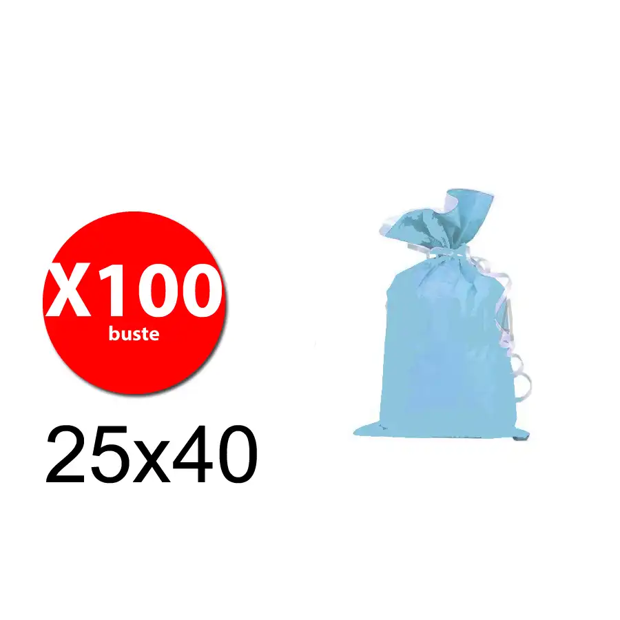 Balmar PF610204 - Buste regalo metallizzate - Azzurro opaco - 25x40 - conf. 100 pz Balmar - 1