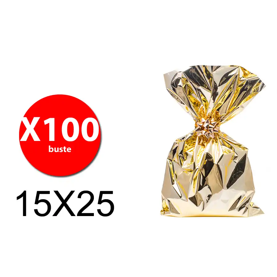 Balmar PF600202 - Buste regalo metallizzate - Oro - 15X25 - conf. 100 pz Balmar - 1